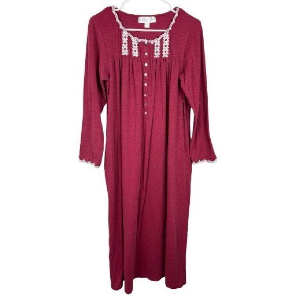 Eileen West Other - Eileen West Pink Red Nightgown W/ White Lace Trim some flaws size small